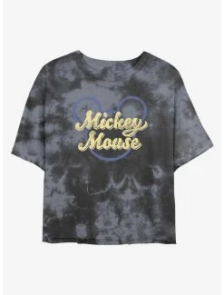 Wholesale 💯 Disney Mickey Mouse Mickey Script Tie-Dye 👧 Girls Crop T-Shirt 🥰