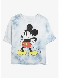 Discount 🧨 Disney Mickey Mouse Mightiest Mouse Tie-Dye 👧 Girls Crop T-Shirt 👏