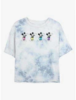 Flash Sale 🎉 Disney Mickey Mouse Neon Pants Tie-Dye 👧 Girls Crop T-Shirt 🧨