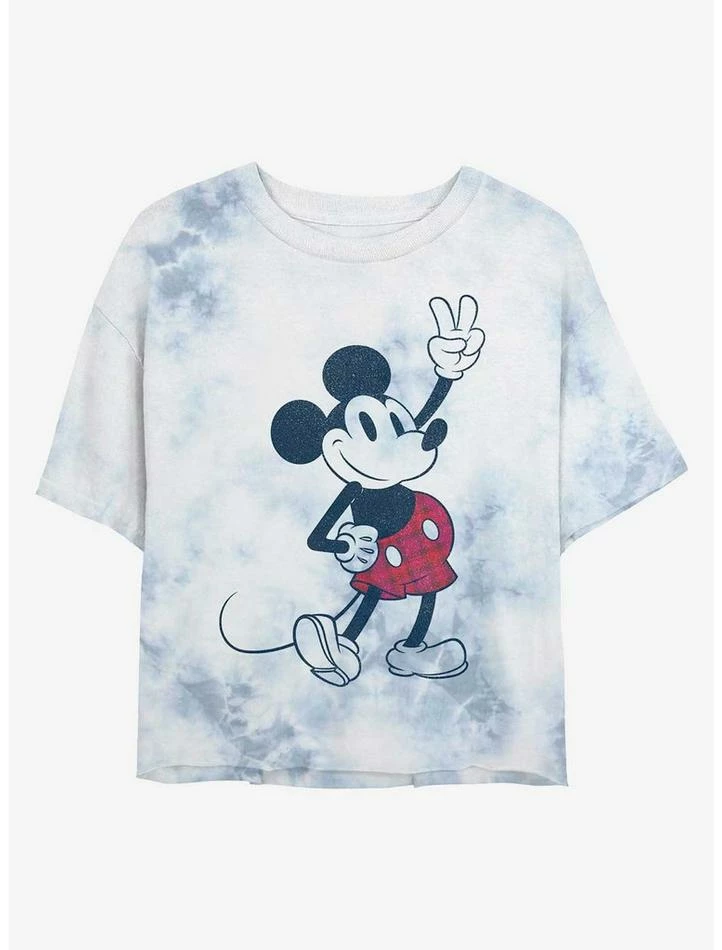 Wholesale β€οΈ Disney Mickey Mouse Plaid Mickey Tie-Dye π§ Girls Crop T-Shirt π