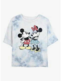 Coupon 👍 Disney Mickey Mouse Retro Mice Tie-Dye 👧 Girls Crop T-Shirt 👍