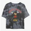 New 👍 Disney Mickey Mouse Retro Mickey Tie-Dye 👧 Girls Crop T-Shirt 👍