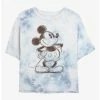 Hot Sale ✨ Disney Mickey Mouse Sketchy Mickey Tie-Dye 👧 Girls Crop T-Shirt 🧨
