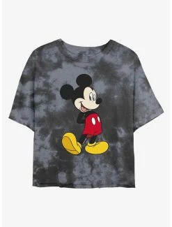 Cheap 🎉 Disney Mickey Mouse Traditional Mickey Tie-Dye 👧 Girls Crop T-Shirt ✨