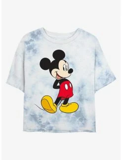 Cheap 🔔 Disney Mickey Mouse Traditional Mickey Tie-Dye 👧 Girls Crop T-Shirt 🎁