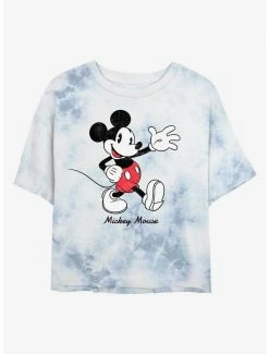 Top 10 🎉 Disney Mickey Mouse Waving Hi Tie-Dye 👧 Girls Crop T-Shirt ⭐