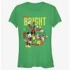 New ❤️ Disney Mickey Mouse Bright 🎅 Christmas Mickey, Goofy, and Donald 👧 Girls T-Shirt 🔔