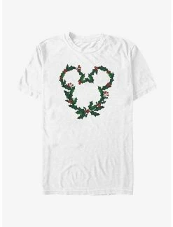 Best reviews of 🎁 Disney Mickey Mouse Mistletoe Wreath Ears T-Shirt 🤩