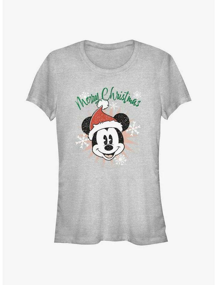 Cheap π₯ Disney Mickey Mouse Snowflakes Santa Mickey π§ Girls T-Shirt β¨