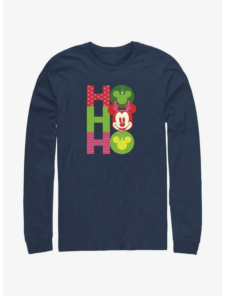 Wholesale π Disney Mickey Mouse Ho Ho Ho Ornaments Long-Sleeve T-Shirt π
