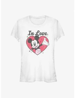 Promo 🌟 Disney Mickey Mouse Mickey In Love 👧 Girls T-Shirt 👍