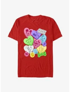 New 😀 Disney Mickey Mouse 🍬 Candy Hearts T-Shirt 😀