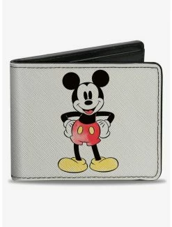 Promo ⭐ Disney Mickey Mouse Standing Pose And Script Bifold Wallet 👏